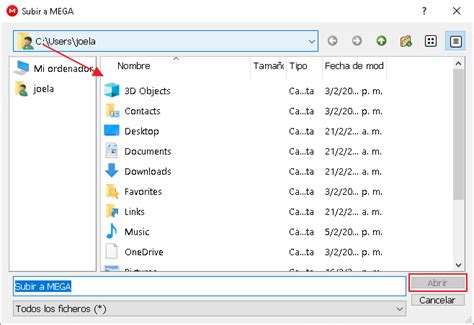 mega subir archivos.